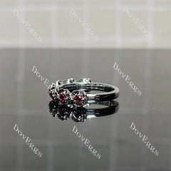 Feminine and rose floral vintage half/full eternity wedding band| Doveggs
