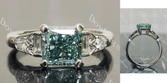 Art deco side stones engagement ring only semi-mount only(Exclusively to DovEggs Stones)