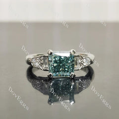 Art deco side stones engagement ring only semi-mount only(Exclusively to DovEggs Stones)