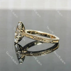Solitaire carving lab diamond engagement ring only semi-mount only(Exclusively to DovEggs Stones)