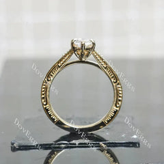 Solitaire carving lab diamond engagement ring only semi-mount only(Exclusively to DovEggs Stones)