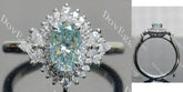 Halo side stones lab diamond engagement ring only semi-mount only(Exclusively to DovEggs Stones)