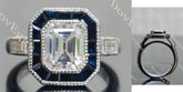 Pave halo lab diamond engagement ring only semi-mount only(Exclusively to DovEggs Stones)
