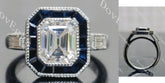 Krupp cut halo moissanite engagement ring| DovEggs
