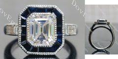 Krupp cut halo moissanite engagement ring| DovEggs