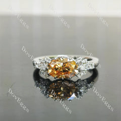 Pave vintage lab diamond engagement ring only semi-mount only(Exclusively to DovEggs Stones)