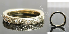Round carved vintage moissanite wedding band-2.7mm band width| Doveggs