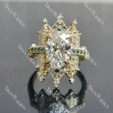 Vintage art deco pave ethical lab diamond engagement ring only semi-mount only(Exclusively to DovEggs Stones)