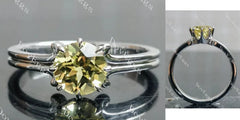 Solitaire split shank lab diamond engagement ring semi-mount only(Exclusively to DovEggs Stones)