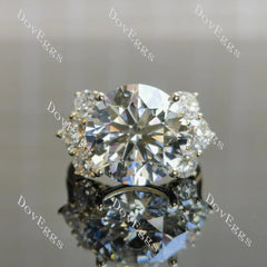 Vintage side stones ethical lab diamond engagement ring only semi-mount only(Exclusively to DovEggs Stones)