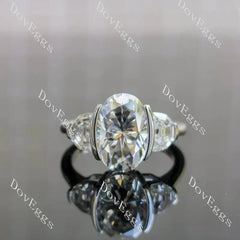 Three stones ethical lab diamond engagement ring only semi-mount only(Exclusively to DovEggs Stones)