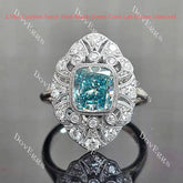 Bezel milgrain vintage engagement ring only semi-mount only(Exclusively to DovEggs Stones)