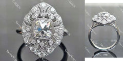 Bezel milgrain vintage engagement ring only semi-mount only(Exclusively to DovEggs Stones)
