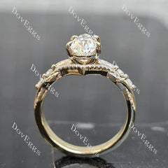 Pave side stones brilliant engagement ring set semi-mount only(Exclusively to DovEggs Stones)
