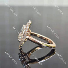 Floral vintage halo lab diamond engagement ring set semi-mount only(Exclusively to DovEggs Stones)