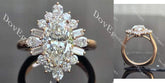 Floral vintage halo lab diamond engagement ring set semi-mount only(Exclusively to DovEggs Stones)