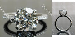 3/4 eternity pave engagement ring semi-mount only(Exclusively to DovEggs Stones)