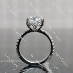 3/4 eternity pave engagement ring semi-mount only(Exclusively to DovEggs Stones)