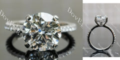 Round 3/4 eternity pave moissanite engagement ring| DovEggs