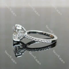 Round 3/4 eternity pave moissanite engagement ring| DovEggs