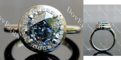 Candy button halo engagement ring semi-mount only(Exclusively to DovEggs Stones)