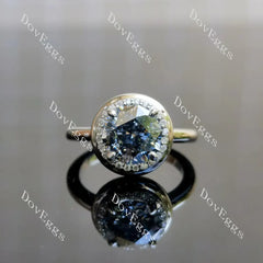 Candy button halo engagement ring semi-mount only(Exclusively to DovEggs Stones)