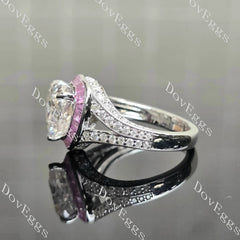 Beth's Bella-Heart halo split shanks pave moissanite engagement ring| DovEggs