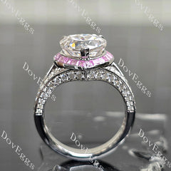 Beth's Bella-Heart halo split shanks pave moissanite engagement ring| DovEggs