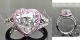 Beth's Bella-Heart halo split shanks pave lab diamond engagement ring semi-mount only(Exclusively to DovEggs Stones)