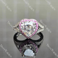 Beth's Bella-Heart halo split shanks pave lab diamond engagement ring semi-mount only(Exclusively to DovEggs Stones)