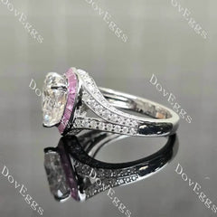 Beth's Bella-Heart halo split shanks pave lab diamond engagement ring semi-mount only(Exclusively to DovEggs Stones)
