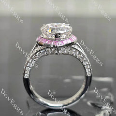 Beth's Bella-Heart halo split shanks pave lab diamond engagement ring semi-mount only(Exclusively to DovEggs Stones)
