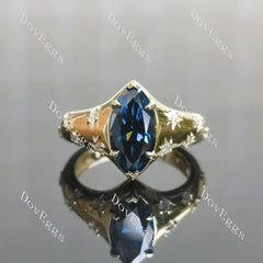 Bezel art deco pave engagement ring semi-mount only(Exclusively to DovEggs Stones)