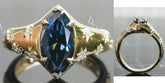 Bezel art deco pave engagement ring semi-mount only(Exclusively to DovEggs Stones)