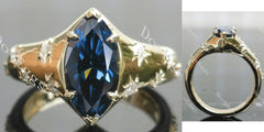 Bezel art deco pave engagement ring semi-mount only(Exclusively to DovEggs Stones)