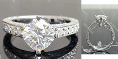 Rachael Vintage carved pave lab diamond engagement ring semi-mount only(Exclusively to DovEggs Stones)