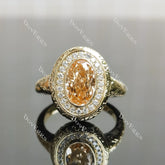 Halo carved shank engagement ring semi-mount only(Exclusively to DovEggs Stones)