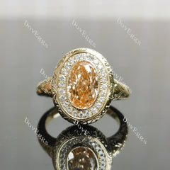 Halo carved shank engagement ring semi-mount only(Exclusively to DovEggs Stones)