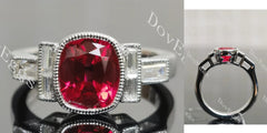 Vintage bezel milgrain side stones lab diamond engagement ring semi-mount only(Exclusively to DovEggs Stones)