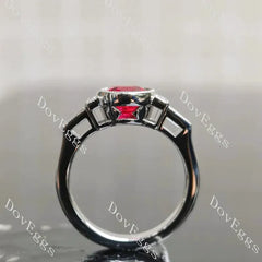 Vintage bezel milgrain side stones lab diamond engagement ring semi-mount only(Exclusively to DovEggs Stones)