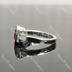 Vintage bezel milgrain side stones lab diamond engagement ring semi-mount only(Exclusively to DovEggs Stones)