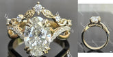 Pave vine & leaf lab diamond engagement ring set semi-mount only(Exclusively to DovEggs Stones)