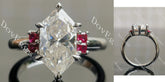 Brenn-Marquise side stones moissanite engagement ring| DovEggs