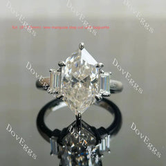Brenn-Marquise side stones lab diamond engagement ring semi-mount only(Exclusively to DovEggs Stones)