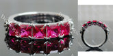Princess five stones vintage colored gem wedding band-4.0mm band width| Doveggs