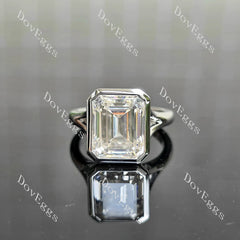 Solitaire bezel lab diamond engagement ring semi-mount only(Exclusively to DovEggs Stones)