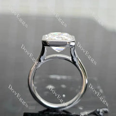 Solitaire bezel lab diamond engagement ring semi-mount only(Exclusively to DovEggs Stones)