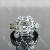 Halo art deco lab diamond engagement ring semi-mount only(Exclusively to DovEggs Stones)
