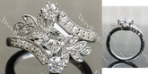 Princess floral art deco moissanite engagement ring| DovEggs