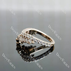 Gothic skull crown marquise round moissanite wedding band-1.8mm band width| Doveggs
